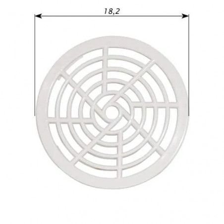 Griglia di scarico inferiore CERTIKIN, diametro 182mm