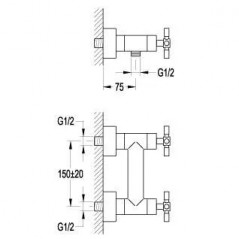 Shower mixer TUBOS