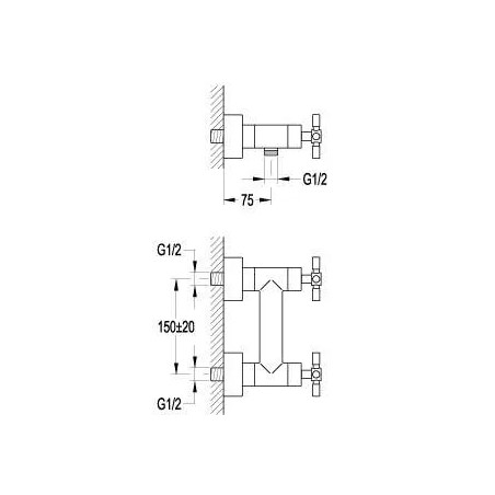 Shower mixer TUBOS