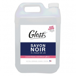 Savon noir à l'huile de lin, nettoyant dégraissant, bidon 5 Litres - GLOSS - Référence fabricant : 574419