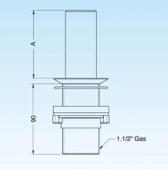 Bonde anti acide pour laboratoire chimique, diamètre 60 mm, tube 240 mm