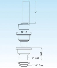 Acid proof bung for chemical laboratory, diameter 90mm, tube 170mm