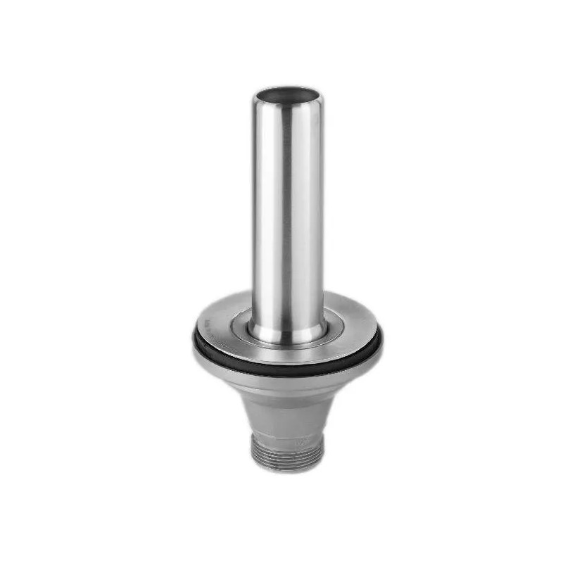 Bonde avec tube de surverse acier inox 120 mm pour évier diamètre 90 mm