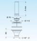 Drain with overflow tube stainless steel 150mm for sink diameter 90mm