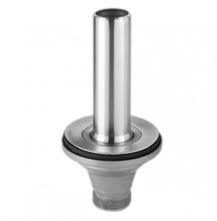 Bonde avec tube de surverse acier inox 120mm pour évier diamètre 90mm