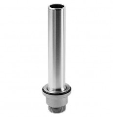 Bonde avec tube de surverse acier inox 120mm pour évier diamètre 60mm