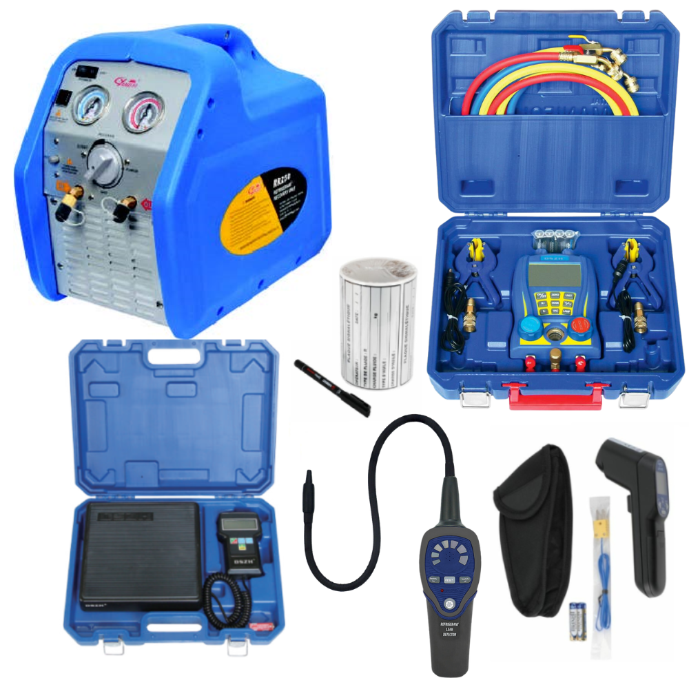 Refrigeration tooling pack attestation compatible with all fluids and electronic R32