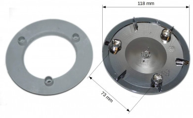 ABS chrome-plated dome for extra-flat shower drain