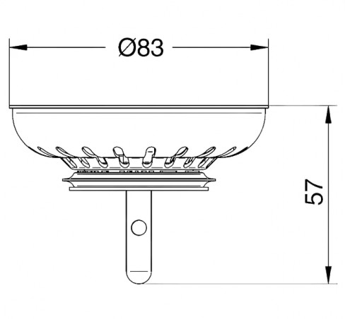 Cesta de acero inoxidable desmontable de 83 mm de diámetro