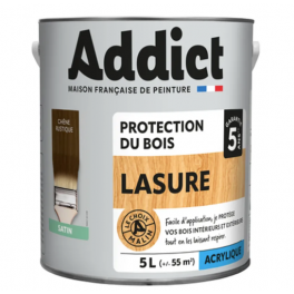 Lasure bois acrylique 0.75L, chêne rustique. - Addict' Peinture - Référence fabricant : ADD111517