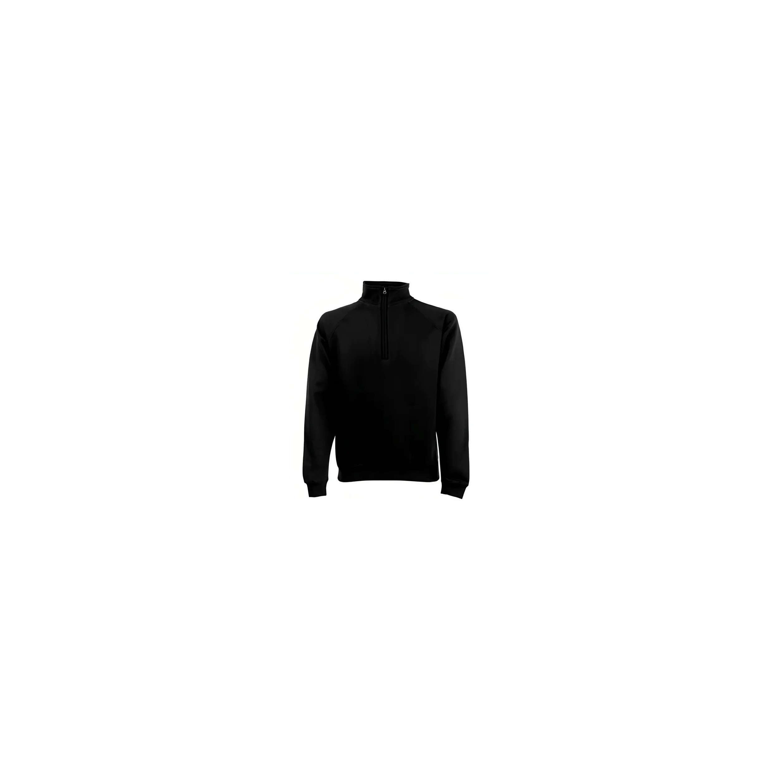 Suéter de cuello con cremallera, negro, talla L