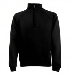 Sweat col zippé, noir, taille L