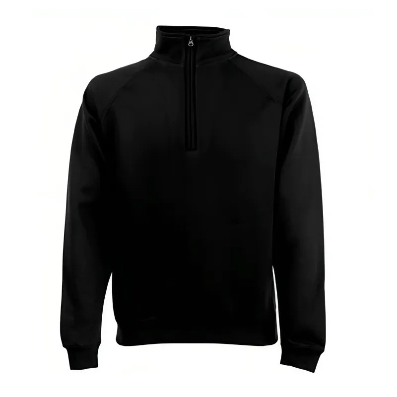 Zip neck sweatshirt, black, size L