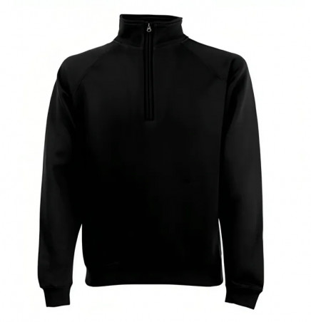 Sweat col zippé, noir, taille XL