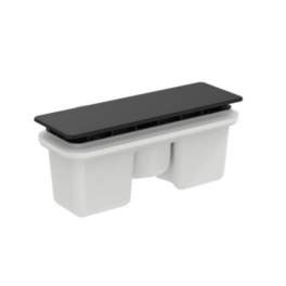 Bonde de douche rectangulaire ULTRAFLAT NEW avec cache-bonde noir mat 19,5 x 5 cm - Idéal standard - Référence fabricant : T4493V3