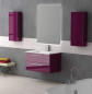 Low column bathroom furniture 35cm, 1 door, aubergine, free delivery