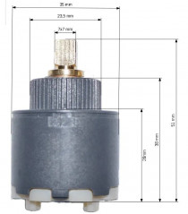 Flow cartridge for Morgana, Tubos, Ovalie, Ornel series