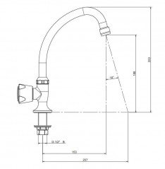 Kaltwasser-Säulenhahn 15 x 21 mit Ventil