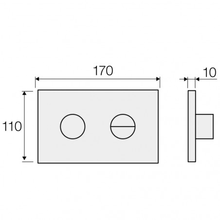 ABS two-touch plate white surface-mounted button for Winner and Cubic