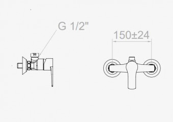 Titanium single lever shower mixer