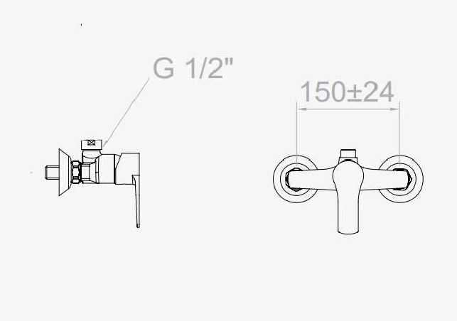 Titanium single lever shower mixer