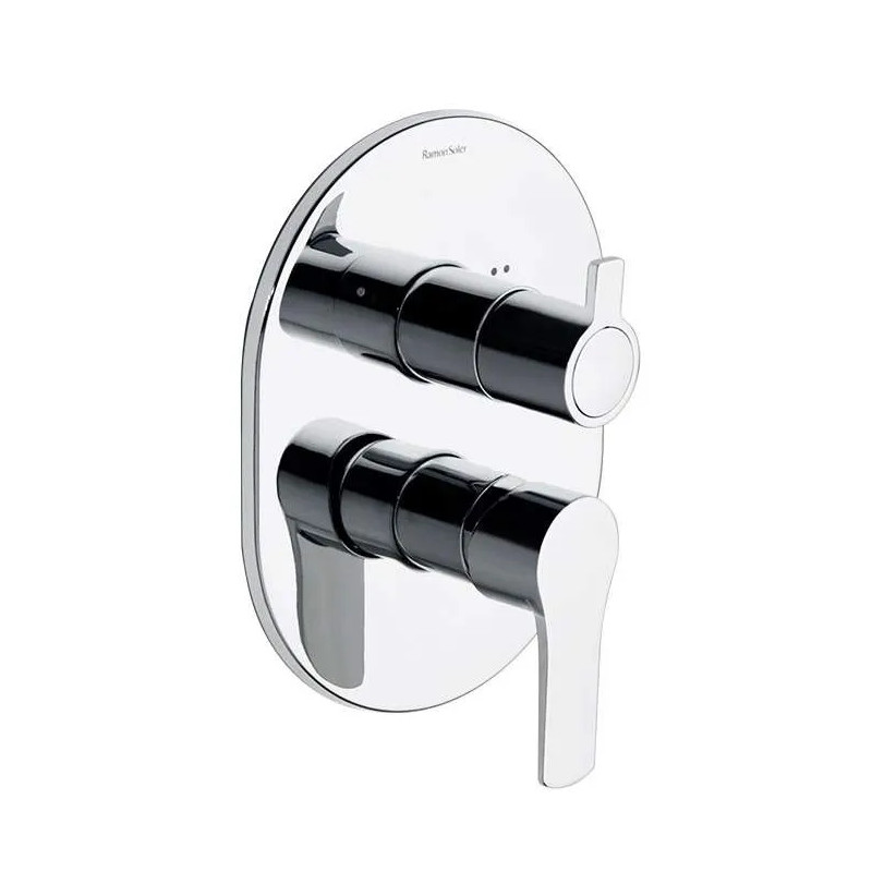 Titanium concealed bath and shower mixer