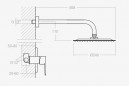 Unterputz-Brausemischbatterie mit Kopfbrause Titanium