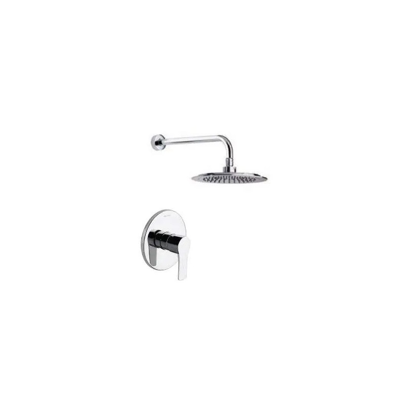 Concealed shower mixer set with Titanium overhead shower