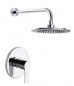 Concealed shower mixer set with Titanium overhead shower