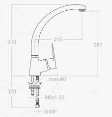 Single lever sink mixer with high moulded spout Titanium