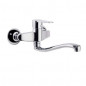 Wall-mounted single lever sink mixer with swivel spout Titanium