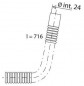 Überlaufrohr für Badewannen, Durchmesser 24mm, Länge 716mm