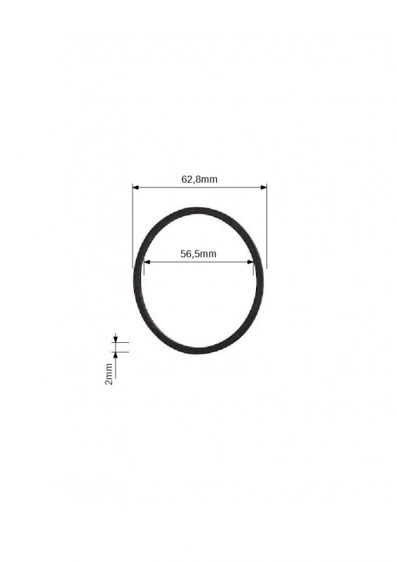 Flachdichtung für Spülbecken- oder Badewannensiphon, D. 62,8 x 56,5 x 2 mm