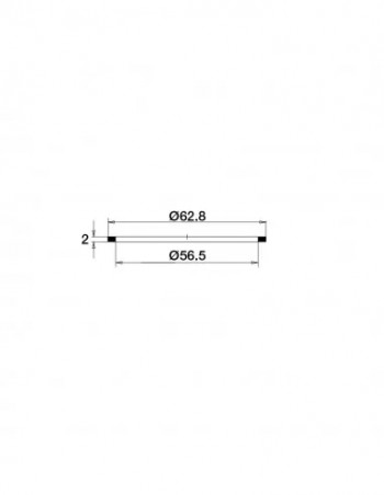 Flat seal for siphon base 62.8x56.5x2 mm