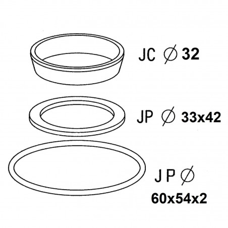 Siphon seal kit for washbasin and bidet