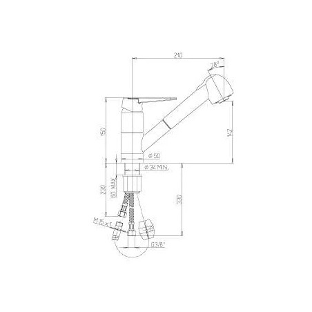 Robinet Lavabo rétro chromé TIFFANY simple pastille chaude, tête céramique