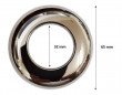 Chrome-plated brass rosette, diameter 65mm, thickness 15mm, passage 32mm