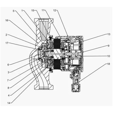 Circulateur électronique EVOSTA 2 40-70/180, entraxe 180 mm, 50x60