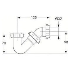 Sifón de bidé PVC S-tube Porcher