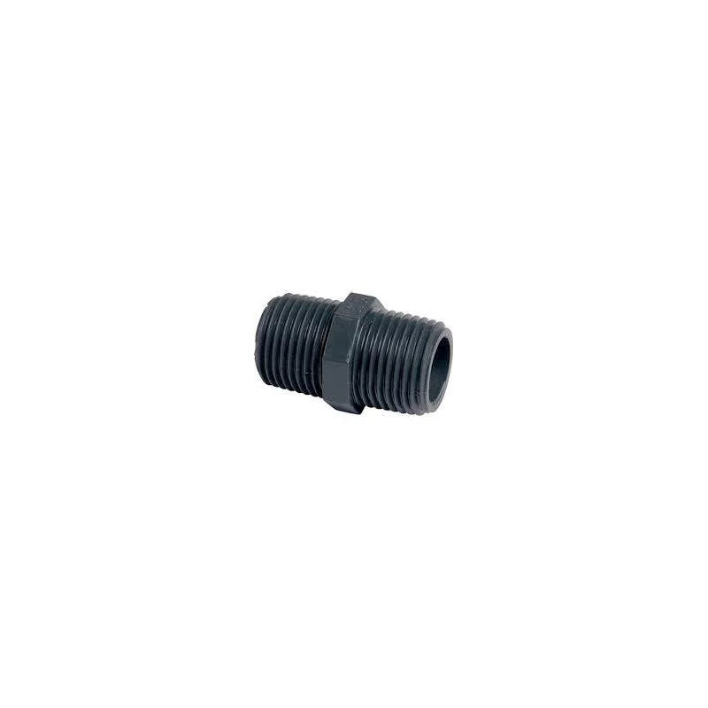 Nipple MM 20x27mm in PVC pressure