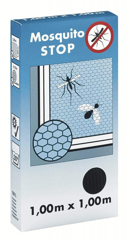 Insektenschutzgitter für Fenster, "STOP", grau, 1m x 1m