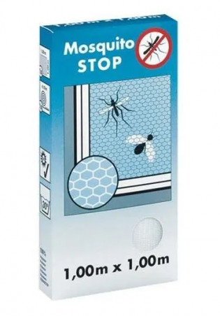 Moustiquaire pour fenêtre, \"STOP\', blanc, 1m x 1m