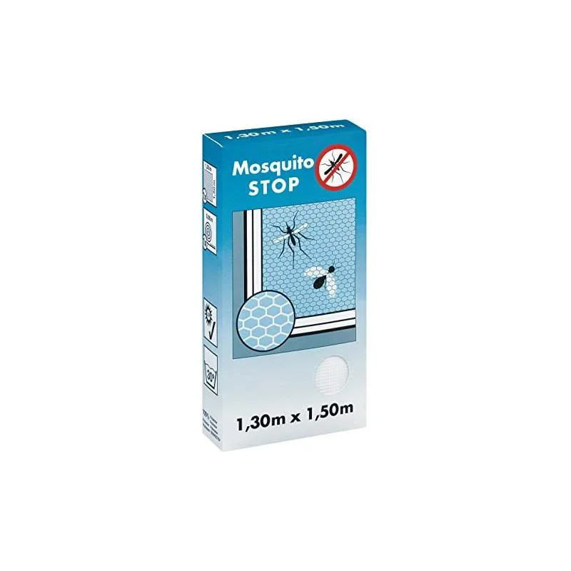 Moustiquaire pour fenêtre, "STOP', blanc, 1,30m x 1,50m