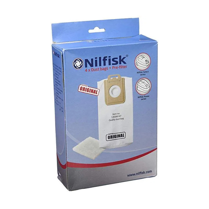 Boite de 4 sacs pour aspirateur NILFISK SELECT et POWER