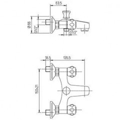 Orchidea Tevere 1/2 turn ceramic head bath and shower mixer