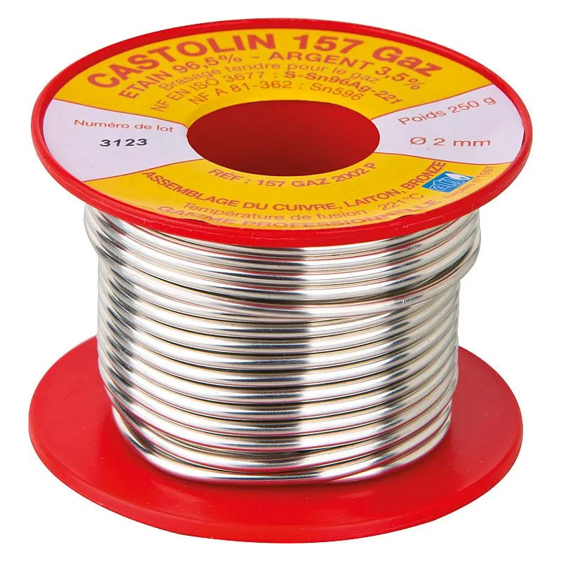 Tin solder coil - silver 3.5% Gas 250G