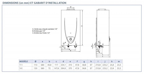 Calentador de baño Fluendo Plus LNX 11CF sin luz piloto Gas propano butano