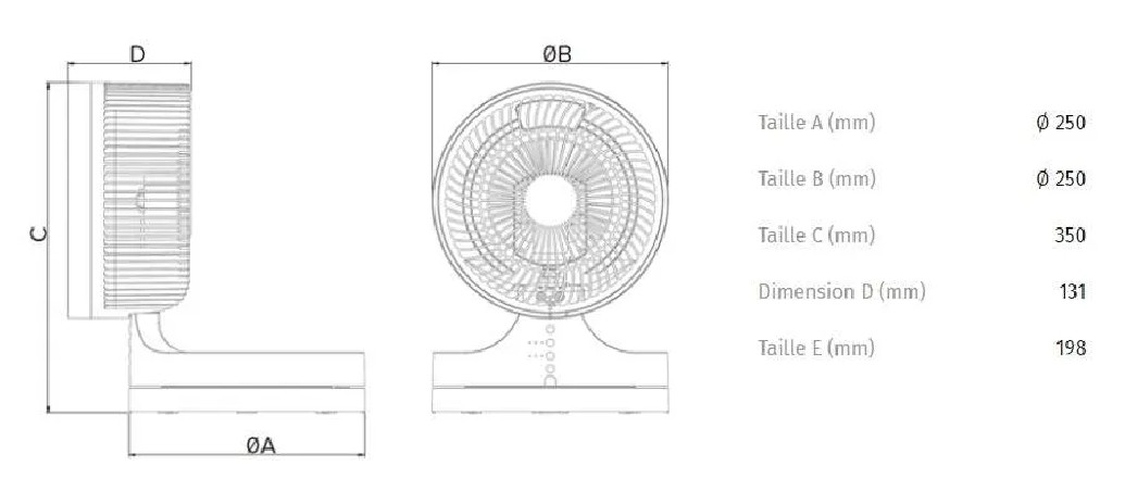 NORDIK VENT table fan, adjustable 