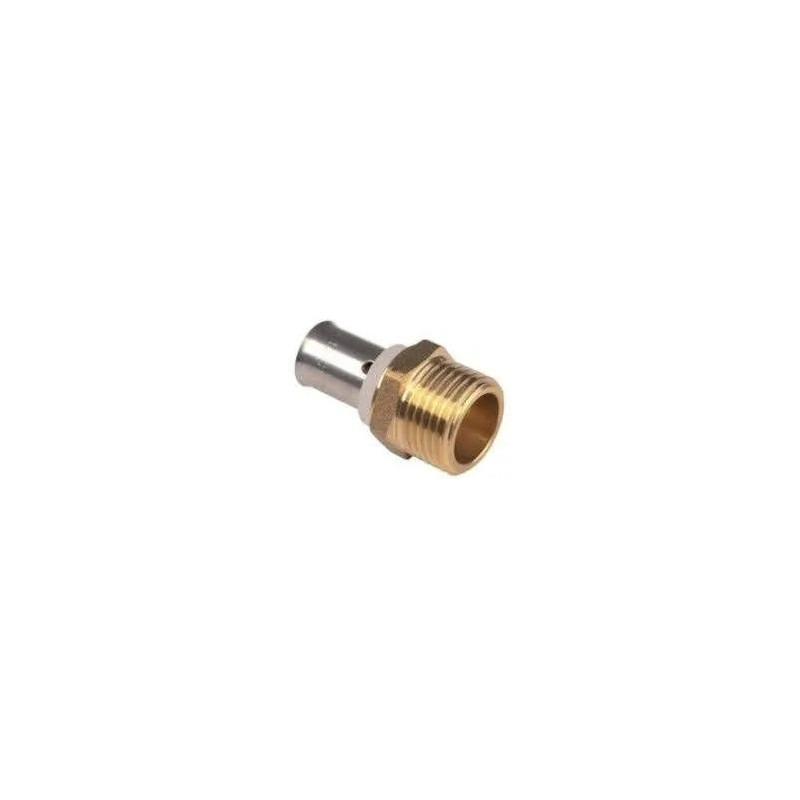 Conector macho fijo multicapa de latón niquelado 26x34/20mm