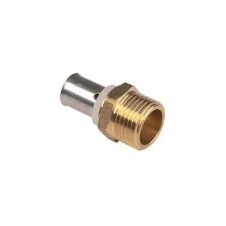 Conector macho fijo multicapa de latón niquelado 26x34/20mm